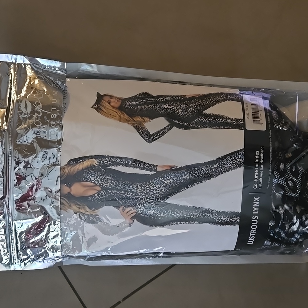 NEW Foreplay lustrous lynx cat suit costume